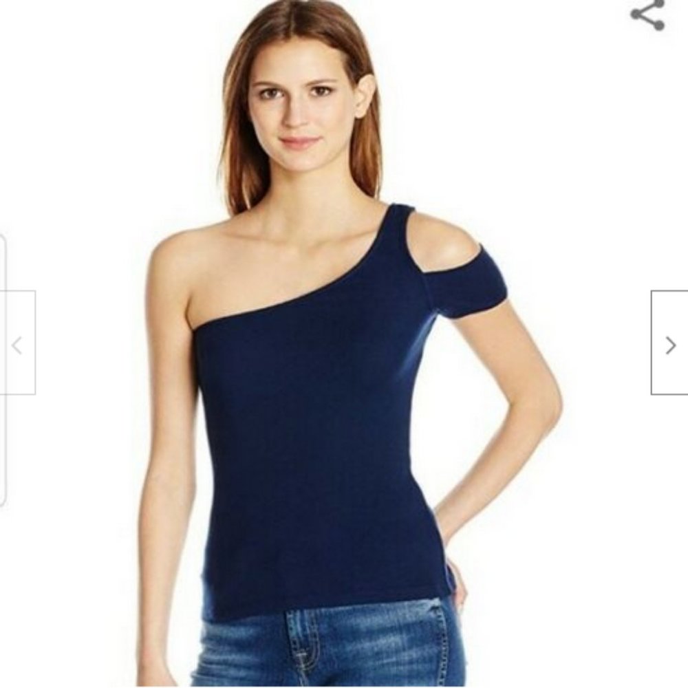 Splendid Blue Cold One Shoulder Shirt Small or Medium NEW